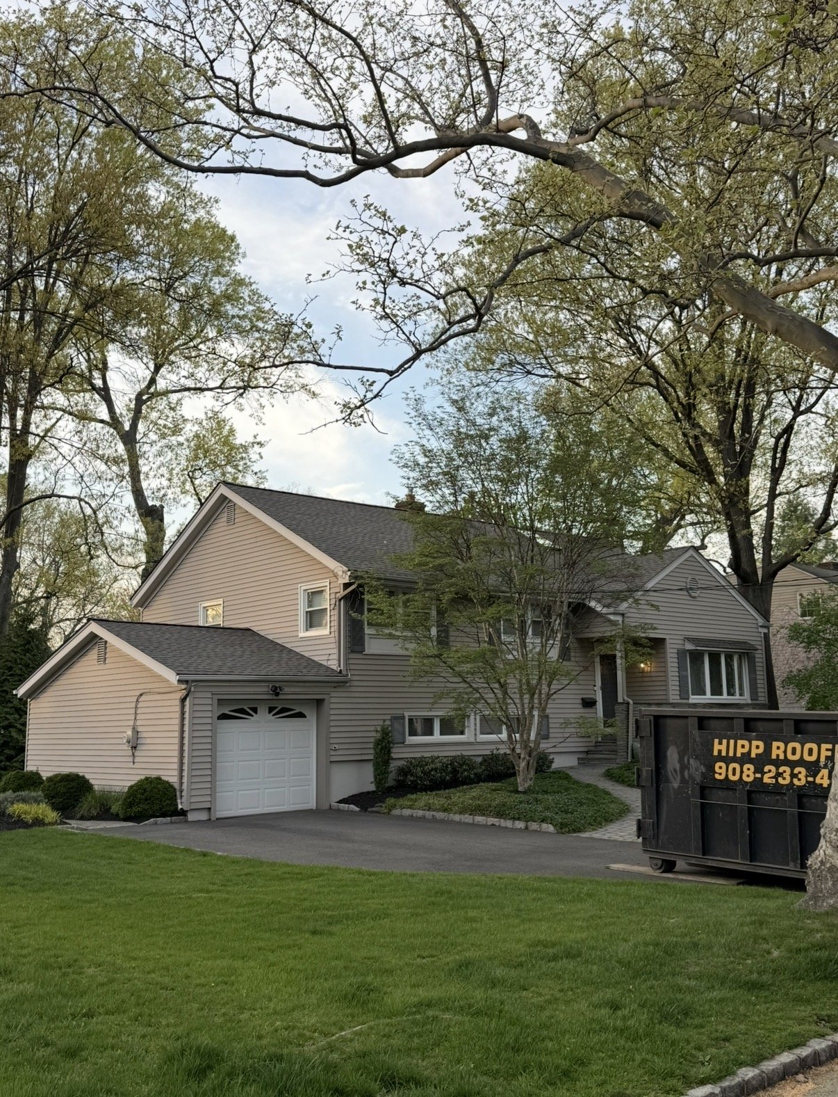 Active job site with Hipp dumpster